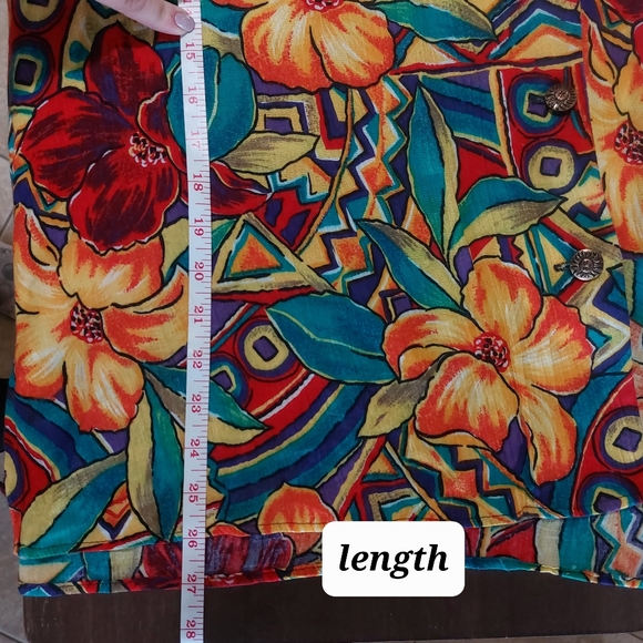 Vintage 80s Maggie McNaughton Plus Size 20W Colorful Hawaiian Floral Flowy Top - Picture 11 of 11